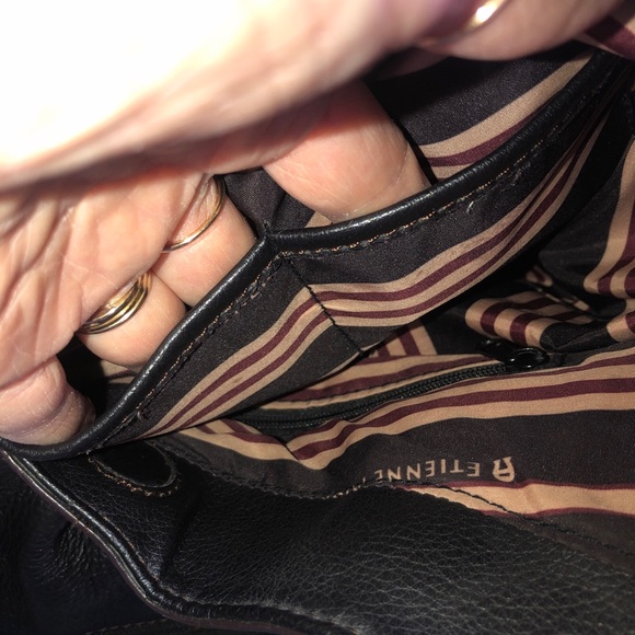 Etienne Aigner black Leather handbag hobo bag style Vintage 1990s Girl-Boss Chic - Picture 13 of 16